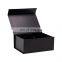Custom anti-scratch matte lamination black folding flat magnetic gift box with ribbon