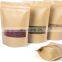 Doypack Zip lock Brown White Kraft Craft Paper Standing Up Pouches Food Packaging Zipper Bags With Window