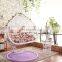 patio outdoor balcony furniture leisure double seat rattan wicker hanging basket egg swing chair with stand