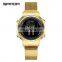 SANDA 383 384 Trendy Milan Stainless Steel Strap Digital Couples Latest Led Sports Watches for Men and Woman