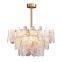 Postmodern Luxury LED Pendant Light White Sitting Room Villa Hotel Iron Handmade Glass Chandeliers Pendant Lights