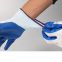 White Nylon work Gloves with blue Nitrile Coated Work Gloves