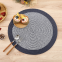 Wholesale 38 cm Popular Navy Blue and Grey Double Colored Round Woven Table Place Mat For Wedding Table Decoration