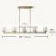 Modern Brass Chandelier Clear Glass Shades Elegant Ceiling Light Fixture for Living Room Dining Room Kitchen Island Foyer Lobby