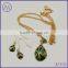 Heart shaped pendant necklace and earrings jewelry set