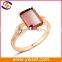 Red square cz fix 20k gold plated jewelry ring