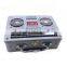 eco-friendly rectangular radio storage tin can with handle and lock