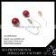 2015 Fashion Winter Latest Design 925 Sterling Silver Yellow Gold Plate Red Seed Double Sides Pearl Earrings for Ladies