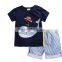 2016 New stylish short sleeve childrens matching boys boutique clothing set