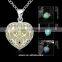 blue crystal heart pendants necklace glow in the dark jewelry                        
                                                Quality Choice