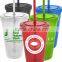 BPA Free double wall plastic cups with straw double wall tumbler - 16OZ