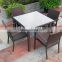 China Wholesale 4 Seaters Rattan Wicker Used Restaurant Furniture Outdoor Dinning Table and Chair Sets