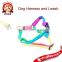 Colorful rope harness pet dog harness with a rope tow chain lovely rainbow colored strap manufacturers