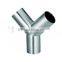 Seamless Y Tee Sanitary Fitting Stainless Steel Pipe Fitting