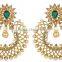 Indian Gold Plated Chand Bala Style Earrings With Tikka For Women