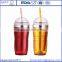 Bpa Free 16oz Double Wall Straw Mug With Ice Tumbler With Straw From China Factory