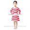 New Style Baby Girl Fall Red Dress Stripe Back Unique Design Party Dress Kids Clothes Baby Dress