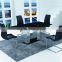 2015 black hot sell good price glass dining table