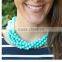 Faced beads fives strands statement bib collar necklace