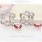 EZ-28 Crystal Micro Paving Brass Material Rhodium Plated Anti-allergy Crystal Earrings