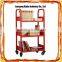 Factory direct supply book carts 2 tier heavy duty library steel book cart mobile storage cart