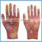 CE EN420 approved 13g flowery printed poly glove coated nitrile for General handing