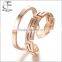 Mens Womens 10MM Opening Great Wall Stainless Steel Ring Love Promise Wedding Band Rose Gold