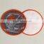 High defination round decorative woven badge label for leisure sports wear