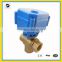 3 way 1/2" DC12V brass electric ball valve T flow for solar water system hot water control