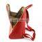 Newest design fashionable red litchi pattern genuine leather backpack for lady