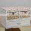 Wood Shoe Cabinet With Wicker Drawer Hallway Bench Seat Basket Storage Doors