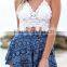 Hand crochet hollow bikini top, swimwear swimsuit , crochet cotton bikini bra