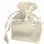 gold printed gift satin jewelry bag with double string