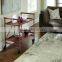 Red Metal Collapsible Serving Cart 2 Tier Shelves Mobile Utility Kitchen Island