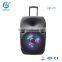 15 inch stage active trolley speaker bluetooth speaker with battery,microphone,guitar,bluetooth and LED light