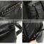 Custom Black PU Leather bolsa feminina 2016 Backpack for girls