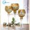 gold cracked glass candle holder, frosted glass candle holder