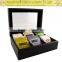 High quality factory supplied painted wooden tea bags storage box with compartments