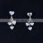 Drop earrings with heart charm for anniversary