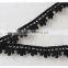 New design 1.4cm width narrow black lovely flower scallop cotton crochet lace trims