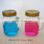 2014 new design mason jar glass jam jar with handle