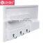 Entryway Multi Function Wood Organization Board with Pockets and Key Hooks floating wall shelf with mail holder