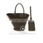 2016 new design metal black coal bucket with golden handle