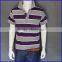 2016 100% cotton short sleeve t shirt design striped collar pocket men t-shirt