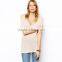 Womens deep v neck short sleeve plain peruvian cotton t shirt
