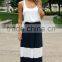 MGOO Custom Made Wholesale Price Black White Maxi Dress Casual Cotton Women Clothing Sleeveless Long Dresse Z413