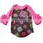 Wholesale Girls Valentine's Day 3/4 Sleeve Ruffle Raglan Baby Icing Ruffle Top