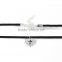 Antique Silver Black Heart Cross 33.5cm long Velvet Suede Halloween Choker Necklace