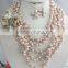 Amazzing desian!!! Your beautiful big freshwater light pink pearl beads necklace earrings