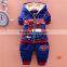 2015 New kids Winter suit 2pcs of set Spider man costumes kids winter clothes keep warm